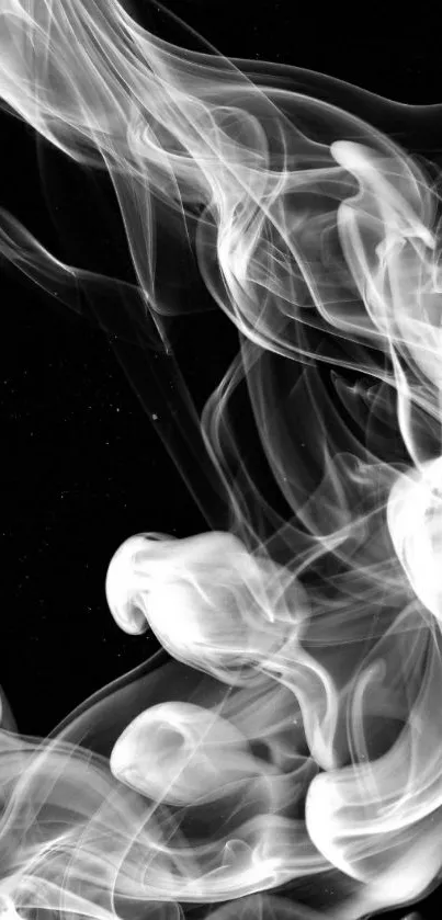 Elegant abstract smoke design on black background.