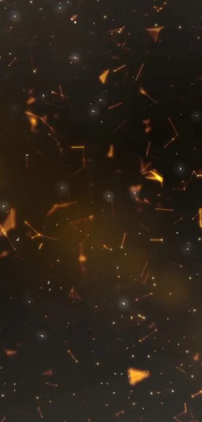 Abstract galaxy with glowing sparkles and dark brown background.