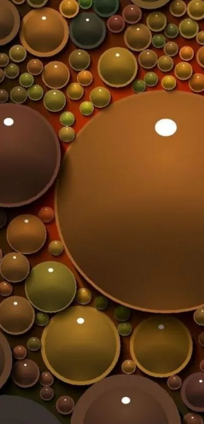 Abstract spheres in caramel tones mobile wallpaper.