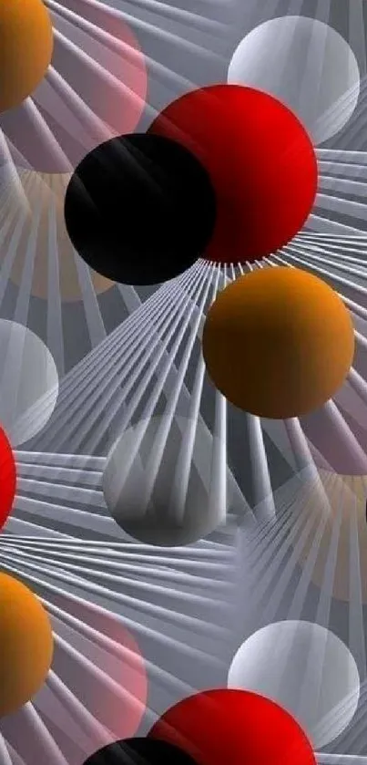 Dynamic abstract wallpaper with colorful spheres.