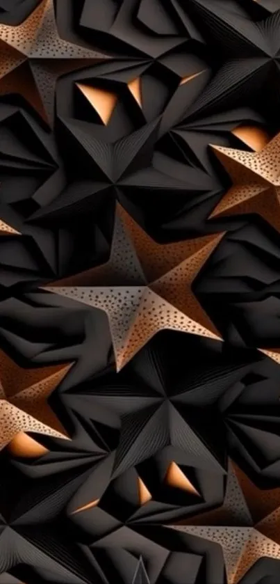 Abstract starry night with metallic textures wallpaper.