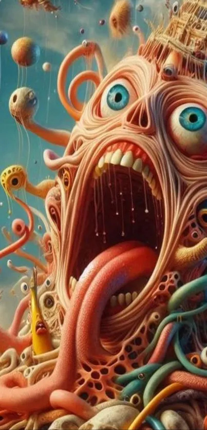 Surreal abstract art wallpaper with vivid colors and imaginative design.