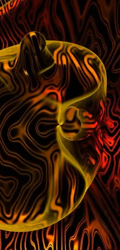 Abstract swirl art with vibrant orange hues