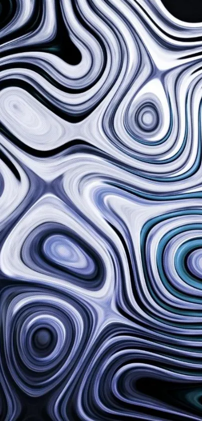 Abstract blue swirl wallpaper with fluid patterns.