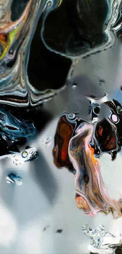 Abstract swirl design with fluid patterns and bold colors for mobile wallpaper.