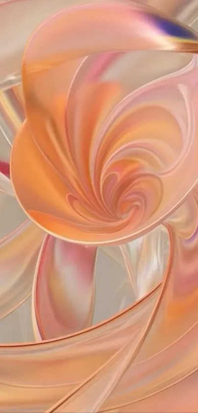 Abstract swirl wallpaper with peach hues.