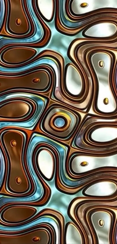 Abstract swirl pattern in warm tones for mobile wallpaper.