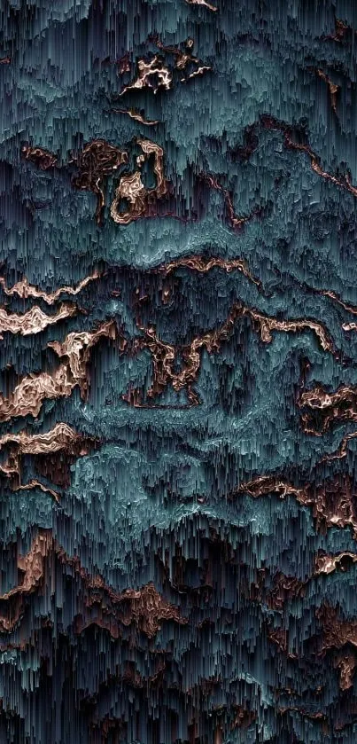 Abstract textured wallpaper with teal and copper hues for mobile screens.