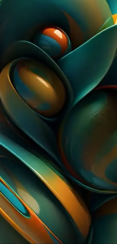 Vibrant abstract wallpaper with dynamic curves and teal hues.