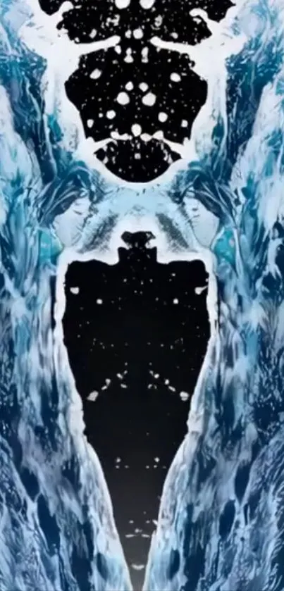 Abstract artwork featuring ocean waves and space fusion.