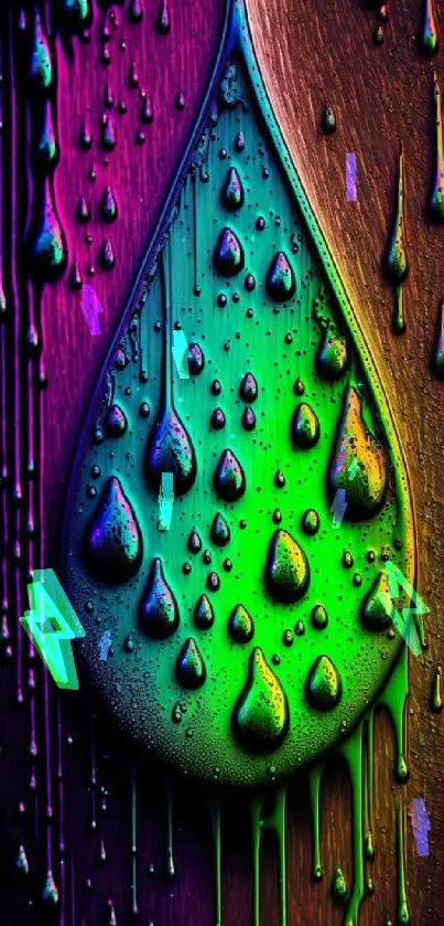 Vibrant abstract water drop wallpaper with colorful gradients.