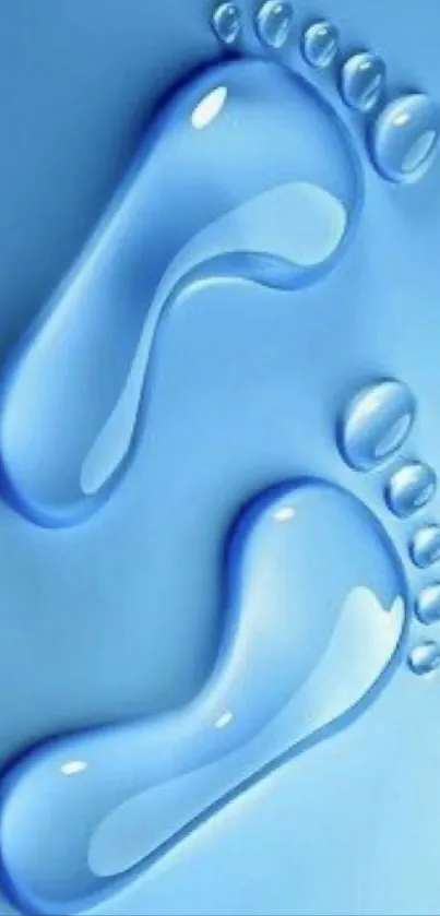 Abstract blue water footprints wallpaper design.