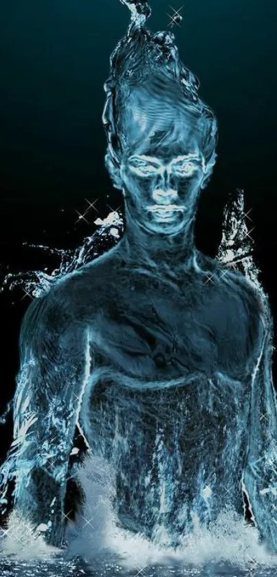 Abstract water figure on dark background wallpaper.