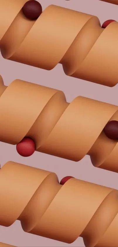 Abstract wavy design with brown tones.