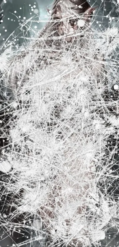 Abstract white web design on dark background, perfect for mobile wallpaper.