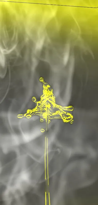 Abstract yellow smoke art mobile wallpaper.