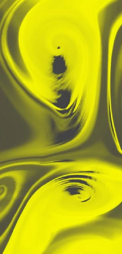 Yellow abstract swirl mobile phone wallpaper.