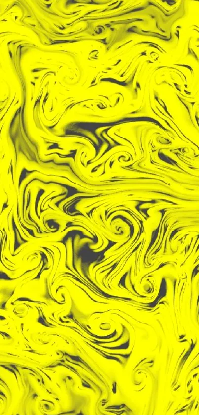 Abstract yellow swirl wallpaper with vibrant and dynamic patterns.