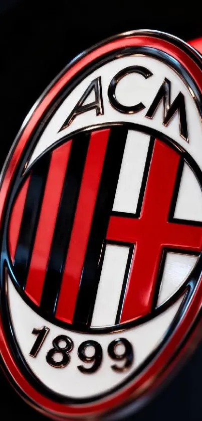 AC Milan emblem on black background wallpaper.