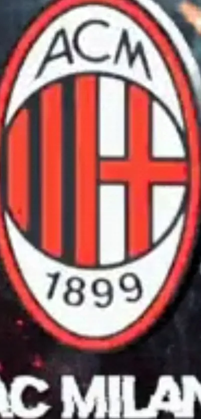 AC Milan logo on a dark background wallpaper.