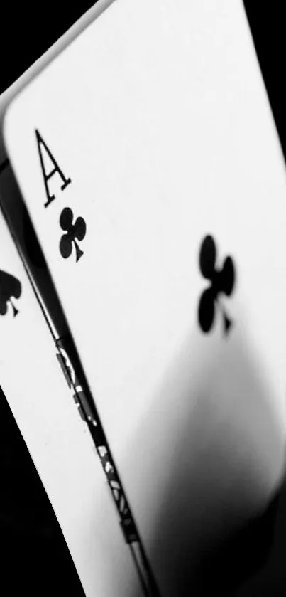 Ace and Jack of Clubs, stylish black and white mobile wallpaper.