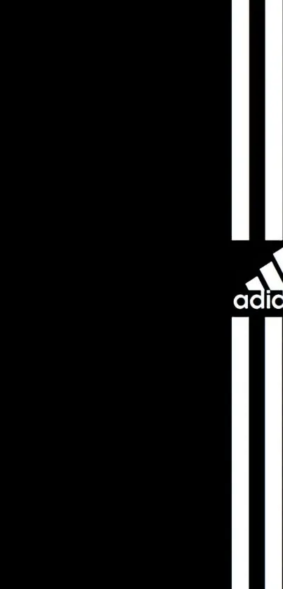 Adidas black and white striped mobile wallpaper.