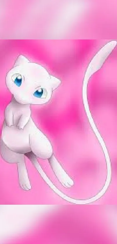 Cute anime creature with pink background.