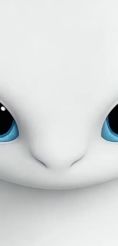 Adorable blue-eyed fantasy creature wallpaper.