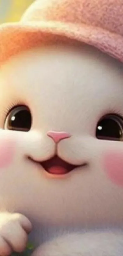 Cute cartoon bunnies mobile wallpaper.