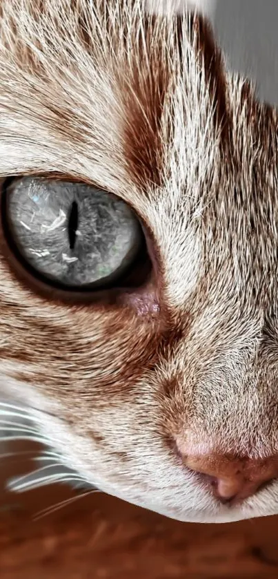 Close-up of an adorable cat with expressive eyes.