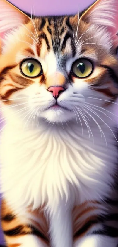 Adorable cat portrait with pastel background.