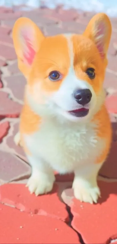 Adorable corgi puppy with vibrant orange fur.
