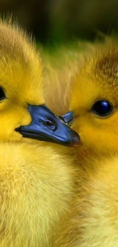 Adorable ducklings close-up mobile wallpaper.