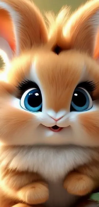 Adorable fluffy bunny with big eyes