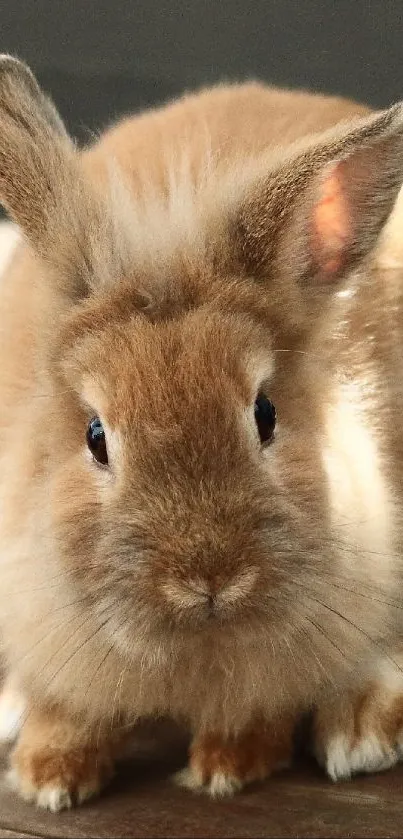 Adorable fluffy bunny with soft brown fur and big ears in a high-resolution image.