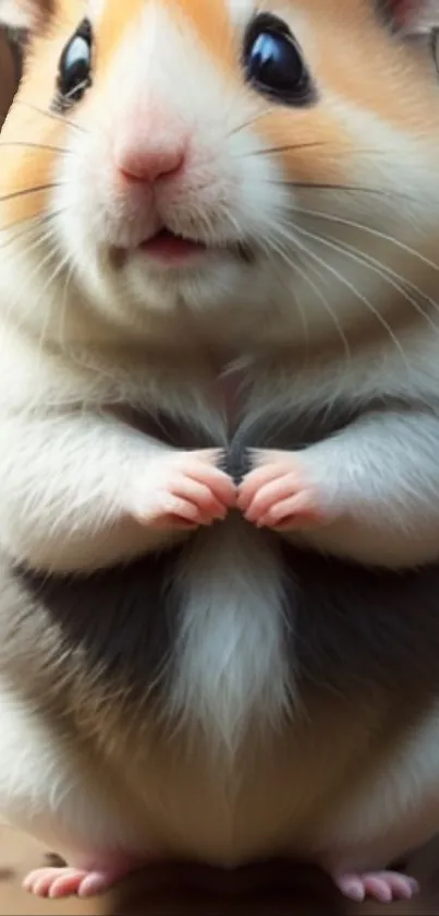 Close-up of a cute hamster with curious eyes.