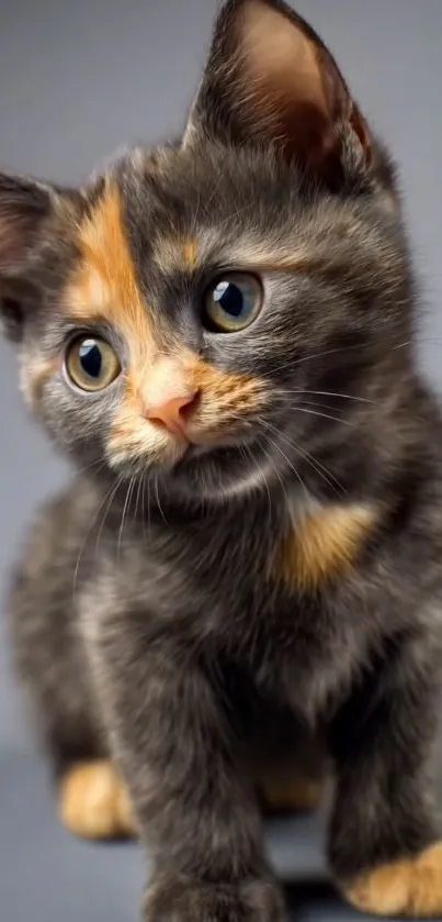 Adorable kitten with striking fur patterns.