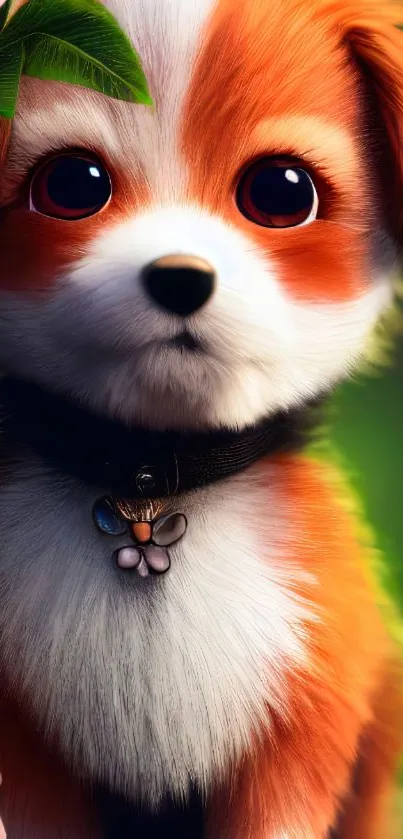 Adorable cartoon puppy with large eyes.