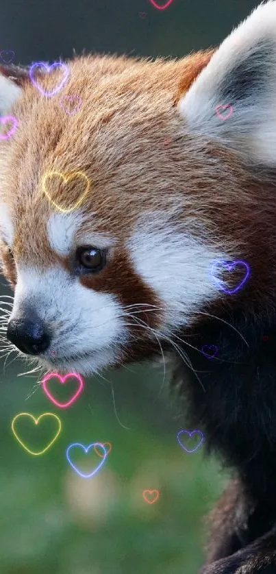 Adorable red panda close-up in nature scene.