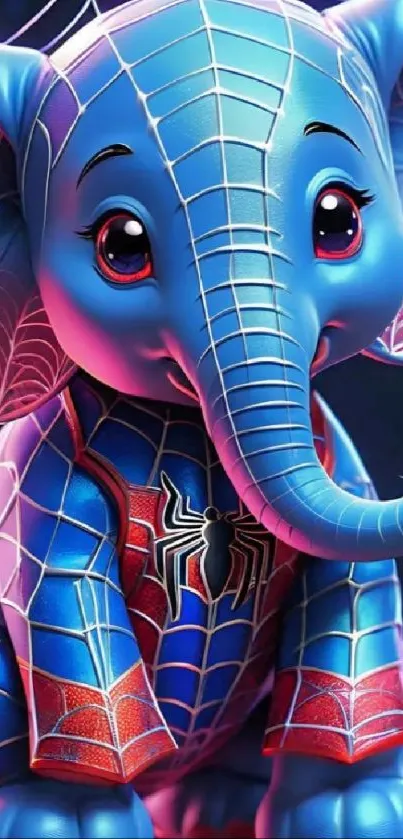 Cute elephant in superhero costume wallpaper.