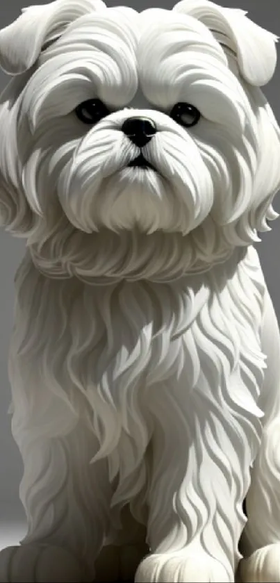 Charming white dog figurine in elegant design.