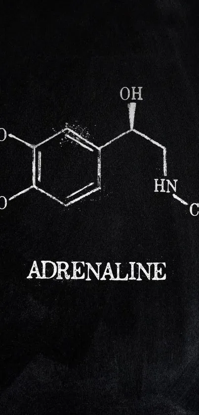 Adrenaline molecule on chalkboard style background.