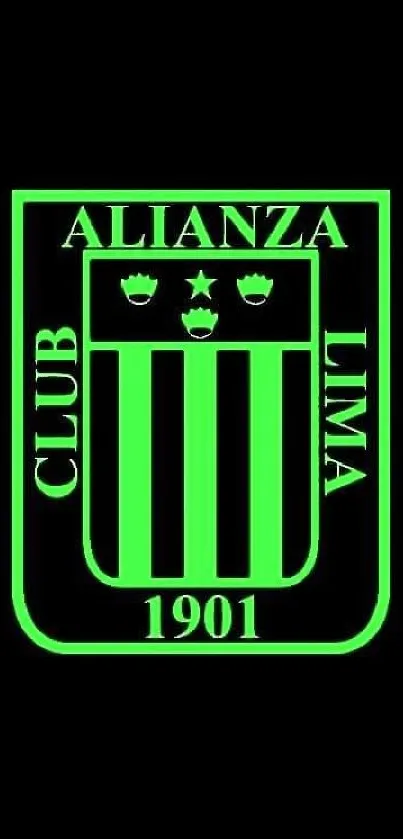 Alianza Lima logo in neon green on black background.