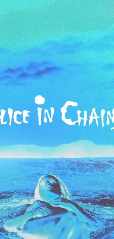 Alice in Chains ocean-themed mobile wallpaper in azure tones.