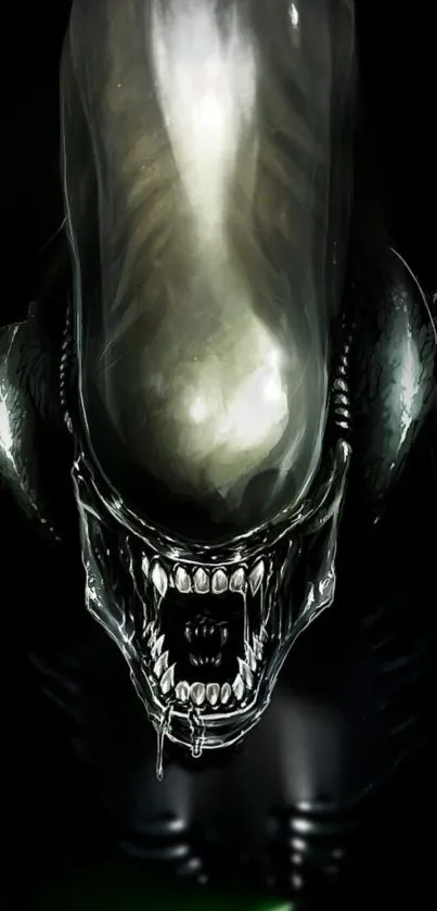 Eerie alien creature wallpaper for mobile devices.