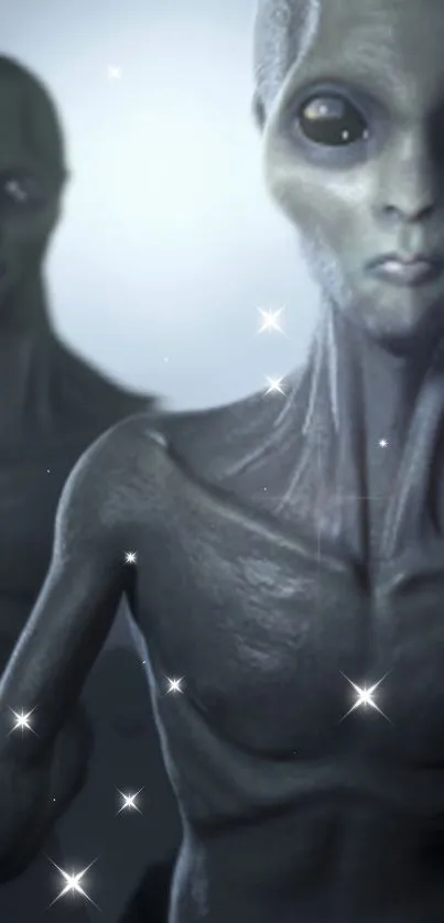 Close-up of an alien figure with a mysterious, sci-fi theme.