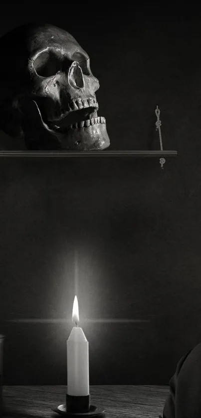 Mysterious alien scientist in dark laboratory setting.