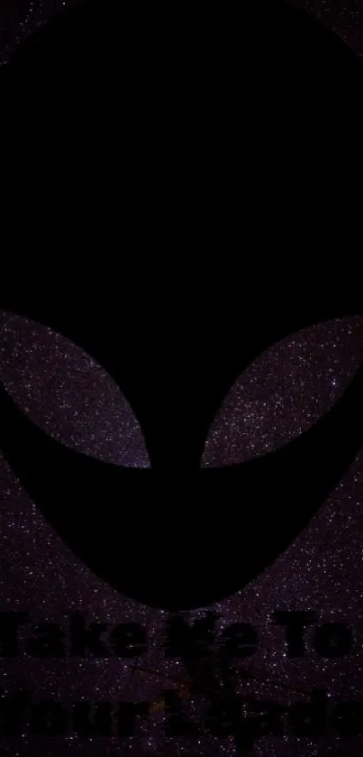 Alien silhouette on a starry background.