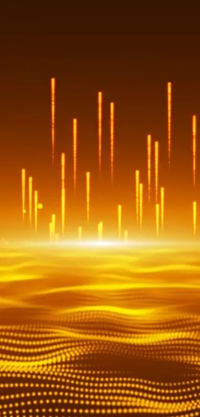 Amber Orange Line Live Wallpaper