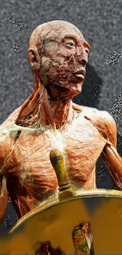 Anatomically detailed artistic mobile wallpaper showcasing human form and texture.